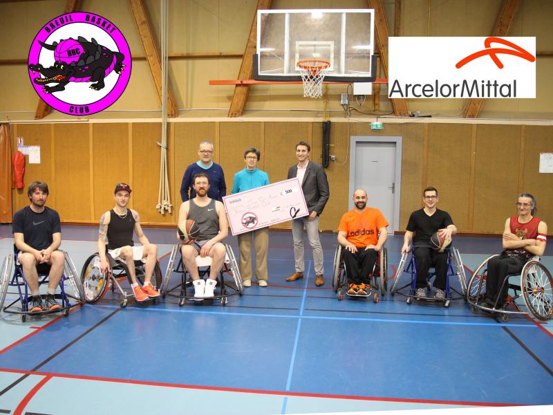 Industeel soutient le développement de la section Basket Fauteuil