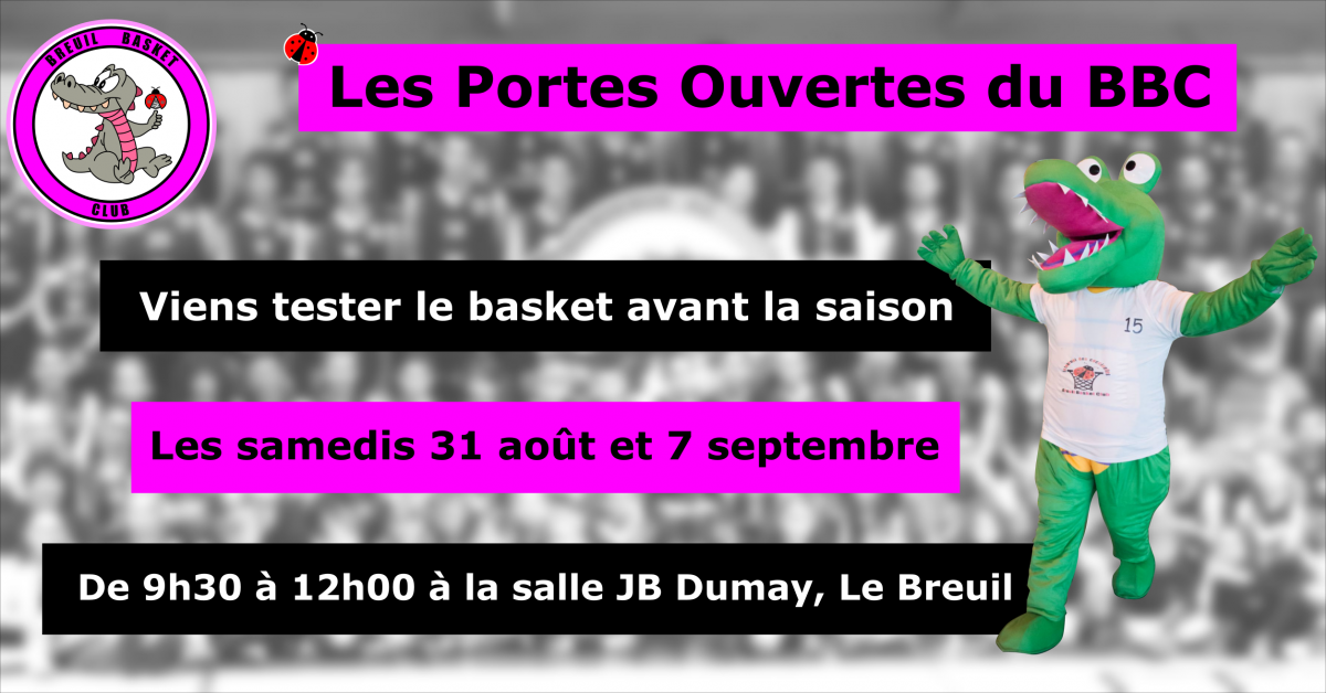 Les Portes Ouvertes du BBC, c'est le 31 août et le 7 septembre